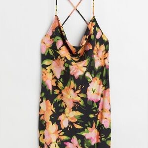 XS H&M Floral Cowl Neck Dress
